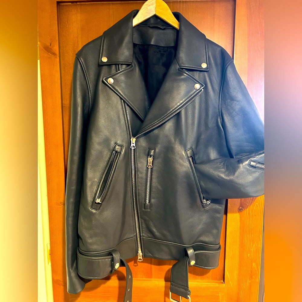 Leather biker jacket Acne studios